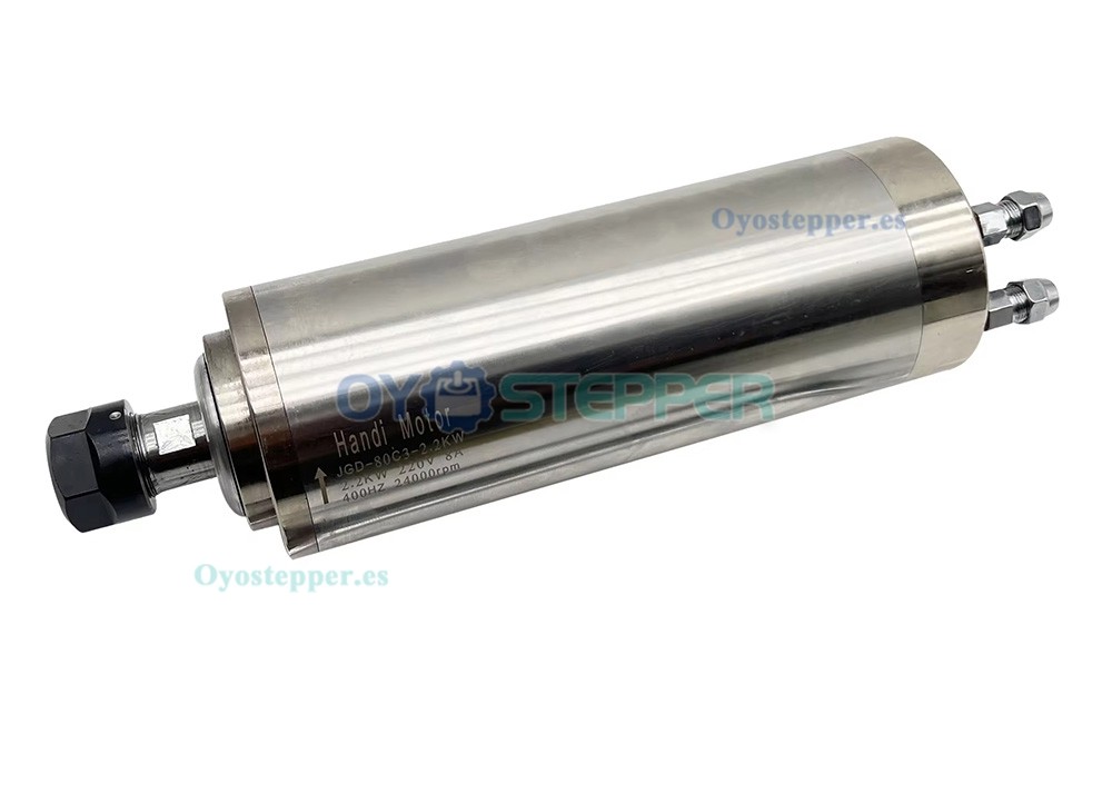 Motor de husillo CNC de 2,2kW ER20 80mm 24000rpm 110V/220V/380V refrigerado por agua
